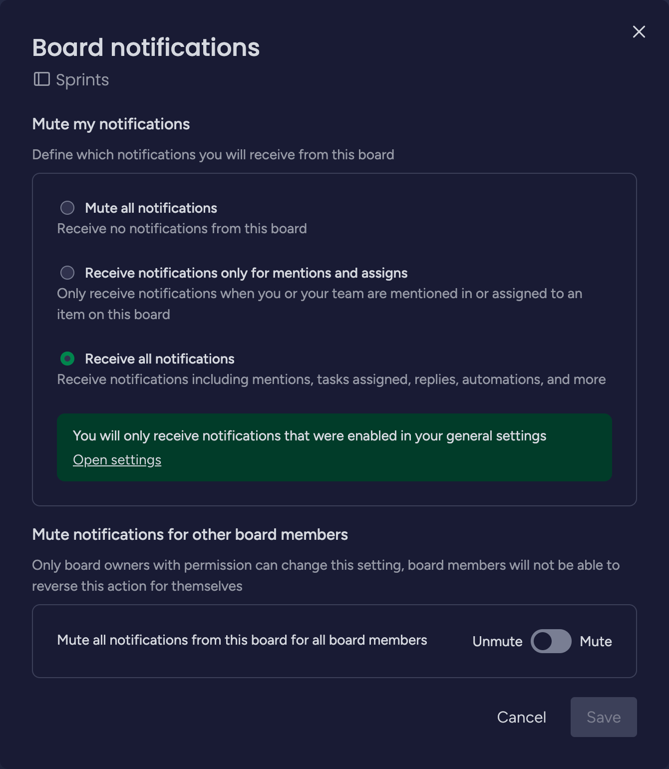 Board Notifications