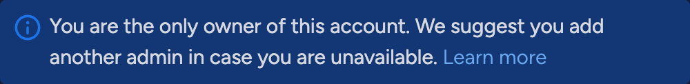 User Management Attention Box