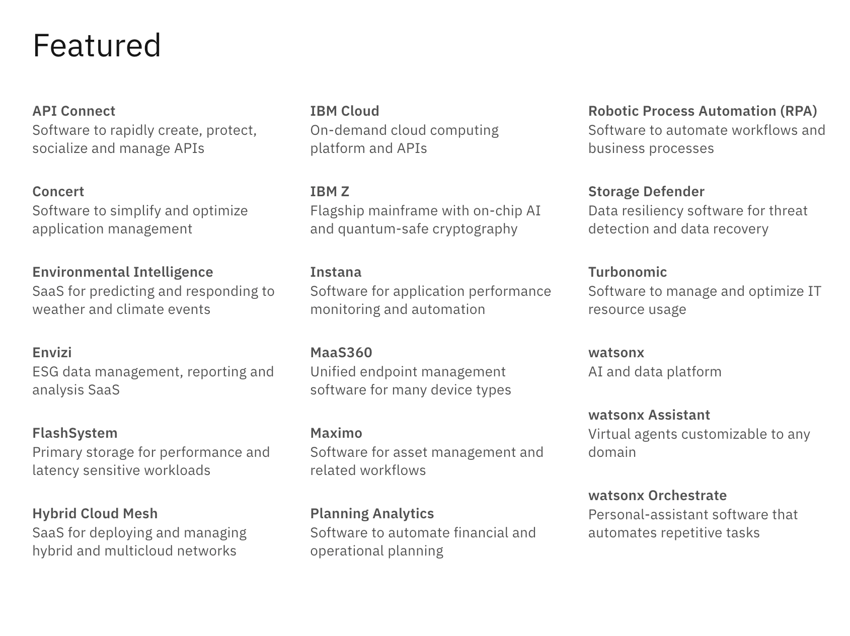 Products Menu Featured to Discuss