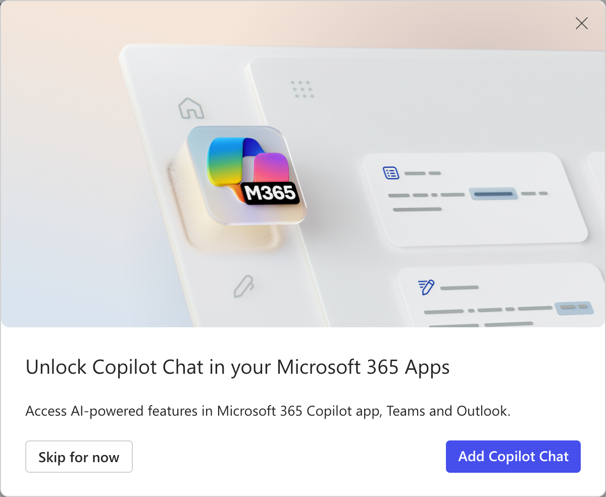 Copilot Welcome Popup