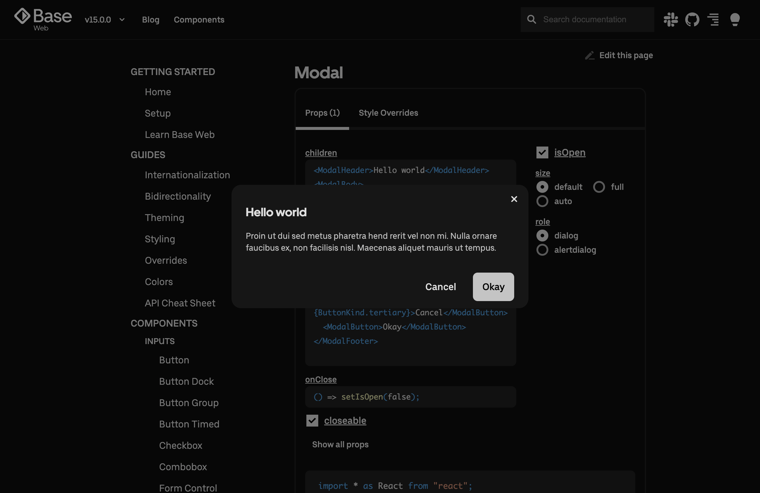 All Base Modal
