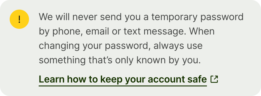 Change Password Alert