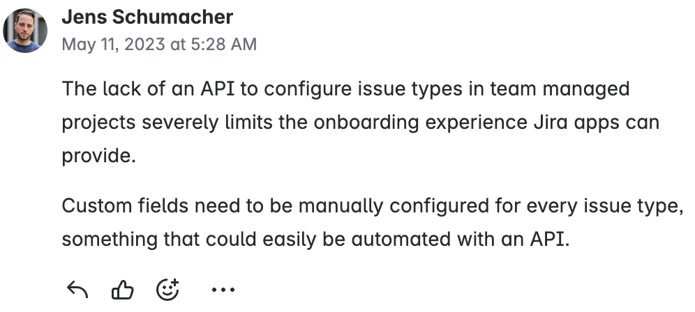Comment on Issue
