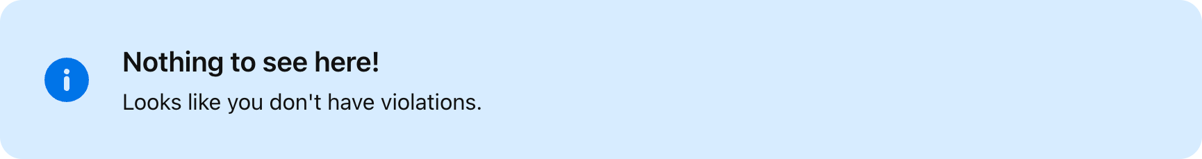 Info Banner Callout on Reports Page