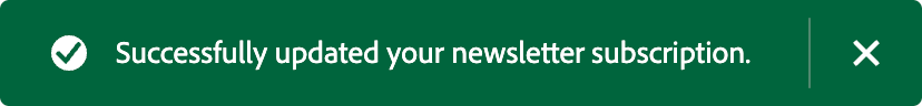 Newsletter Update Success Alert