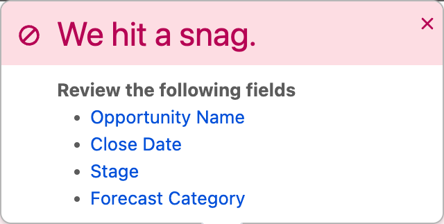 Edit Error Popover
